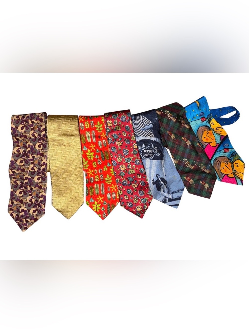 🔥 Lot Of 7 Vintage Mens Ties Different Brands 🔥